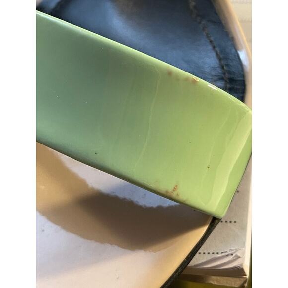 Nicholas Kirkwood Navy Neon Green Patent Leather Heels Pumps Women's Size 38.5/8 - Picture 10 of 11